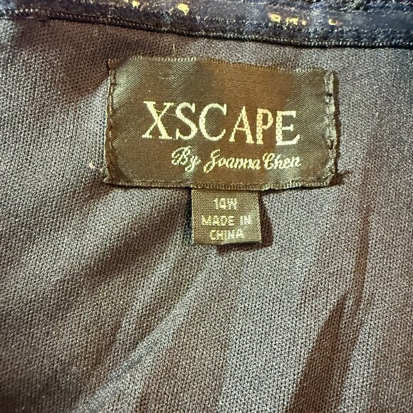 📌Xscape Sequin & Beaded One Shoulder Blue - Black Ombre Formal - Ball Dress - Picture 14 of 16